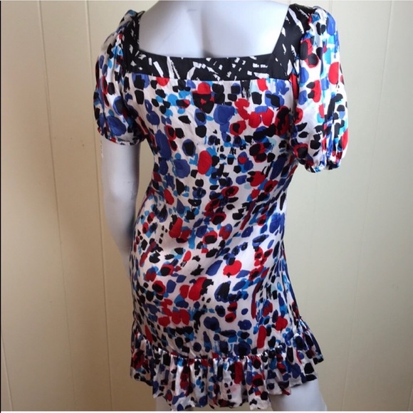 Kensie Silk Abstract Polka Dot Dress - Picture 3 of 6